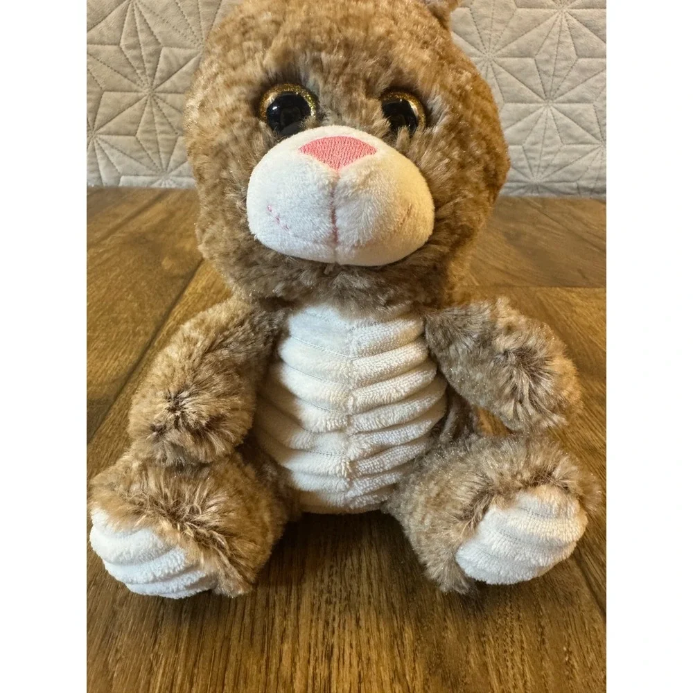 Walmart Plush Bunny‎ Rabbit Brown 11 Inch White Ribbed Sitting Easter Stuffed